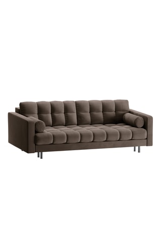 Canapé convertible Bali - Marron - 3 places - Toucher velours