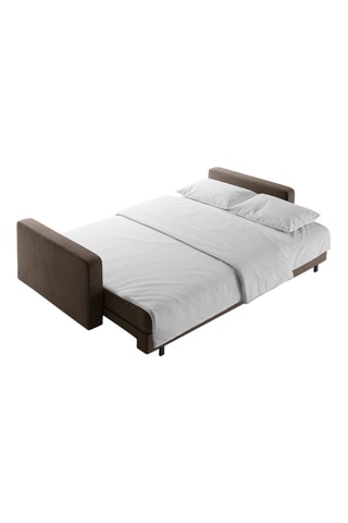 Canapé convertible Bali - Marron - 3 places - Toucher velours