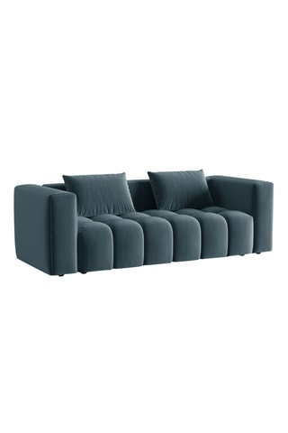 Canapé convertible Verona - Bleu cobalt - 3 places - En tissu velours