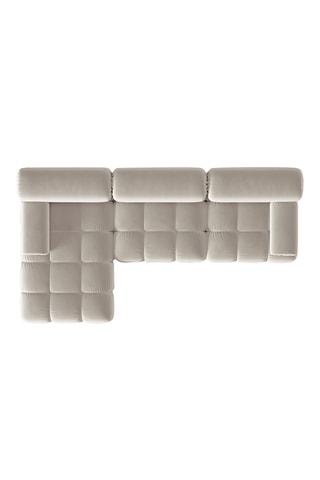 Canapé d’angle gauche modulable Cortina - Beige foncé - 4 places - En tissu velours