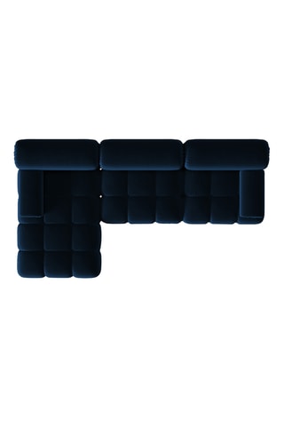 Canapé d’angle gauche modulable Cortina - Bleu roi - 4 places - En tissu velours