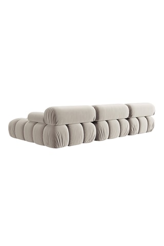 Canapé d’angle droit modulable Cortina - Beige foncé - 4 places - En tissu velours