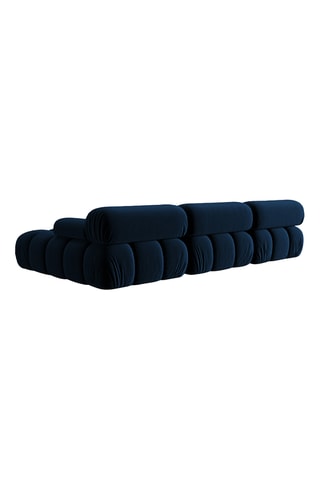 Canapé d’angle droit modulable Cortina - Bleu roi - 4 places - En tissu velours