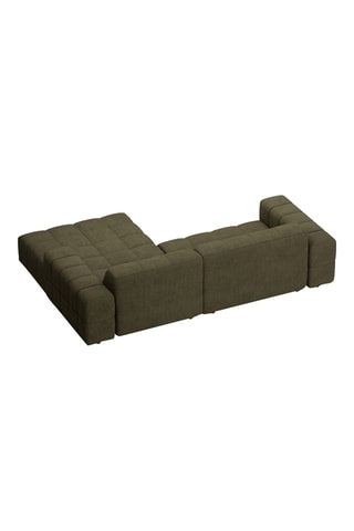 Canapé d’angle droit Chicago - Vert foncé - 3 places - En tissu chenille