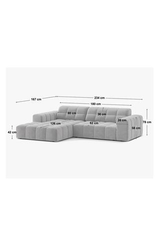 Canapé d’angle droit Chicago - Vert foncé - 3 places - En tissu chenille