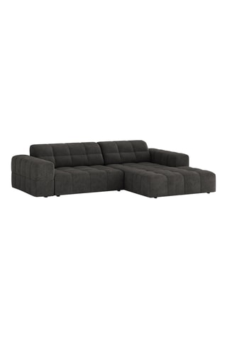 Canapé d’angle droit Chicago - Gris foncé - 3 places - En tissu chenille