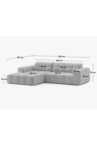 Canapé d’angle droit Chicago - Gris foncé - 3 places - En tissu chenille
