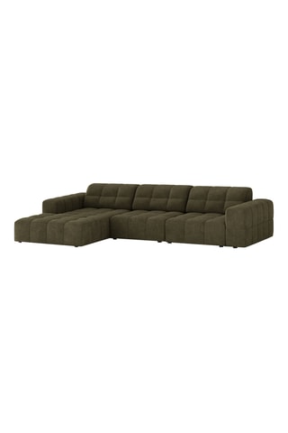 Canapé d’angle gauche Chicago - Vert foncé - 4 places - En tissu chenille