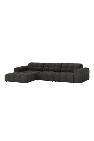 Canapé d’angle gauche Chicago - Gris foncé - 4 places - En tissu chenille