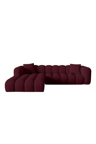 Canapé d’angle gauche modulaire Astro - Bordeaux - 4 places - En tissu chenille