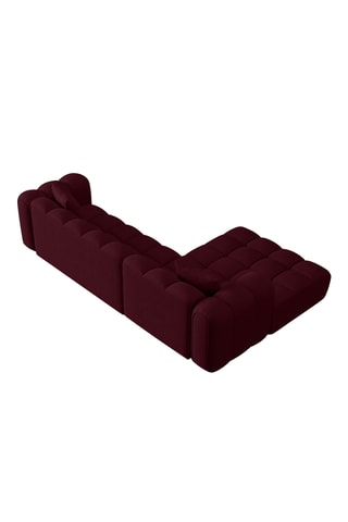 Canapé d’angle gauche modulaire Astro - Bordeaux - 4 places - En tissu chenille
