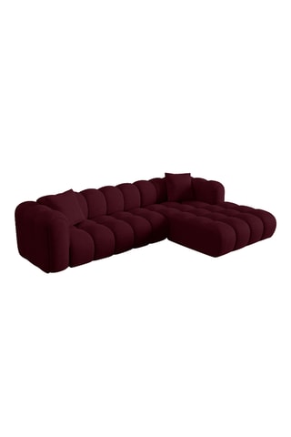 Canapé d’angle droit modulaire Astro - Bordeaux - 4 places - En tissu chenille