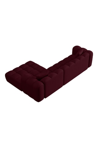 Canapé d’angle droit modulaire Astro - Bordeaux - 4 places - En tissu chenille
