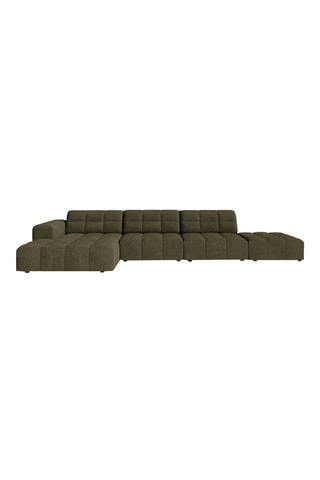 Canapé d’angle gauche Chicago - Vert foncé - 5 places - En tissu chenille