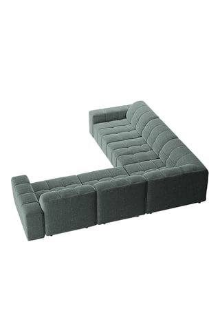Canapé d’angle symétrique Chicago - Bleu pétrole - 4 places - En polyester