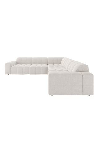 Canapé d’angle symétrique Chicago - Gris clair - 4 places - En polyester