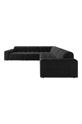 Canapé d’angle symétrique Chicago - Noir - 4 places - En polyester