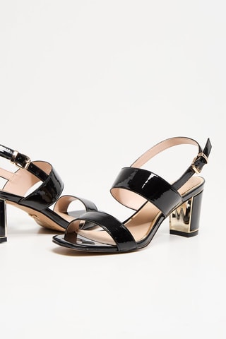 Sandales à talons vernies - Noir