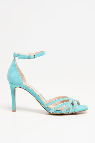Sandales à talons en nubuck - Turquoise