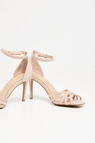 Sandales à talons en nubuck - Rose clair
