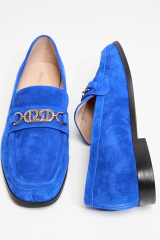 Mocassins en nubuck - Bleu électrique