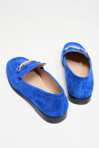 Mocassins en nubuck - Bleu électrique
