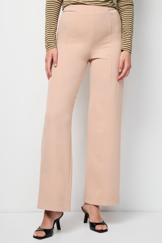 Pantalon palazzo taille haute - Beige