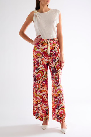 Pantalon taille haute - Rouge