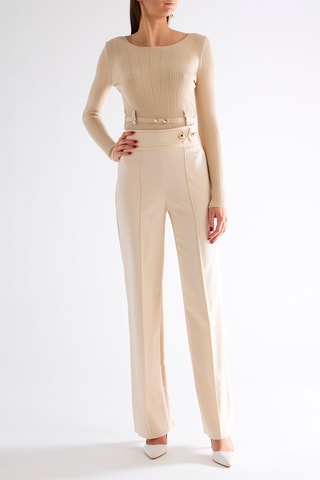 Pantalon taille haute - Beige