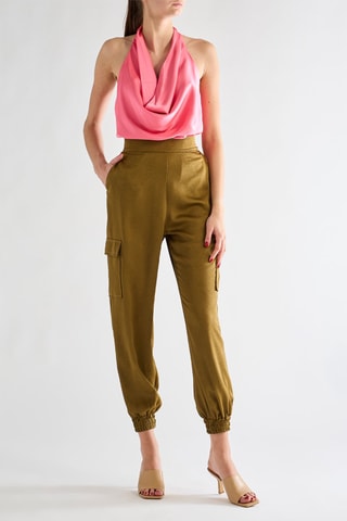 Jogging taille haute - Kaki