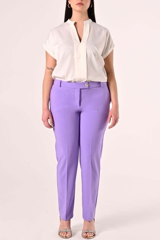 Pantalon taille haute - Violet