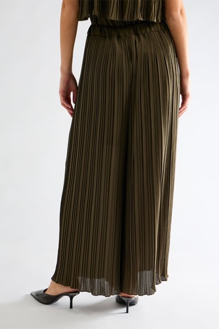 Pantalon plissé taille haute - Kaki