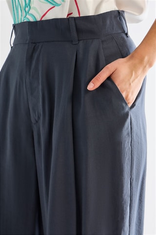 Pantalon taille haute - Bleu foncé
