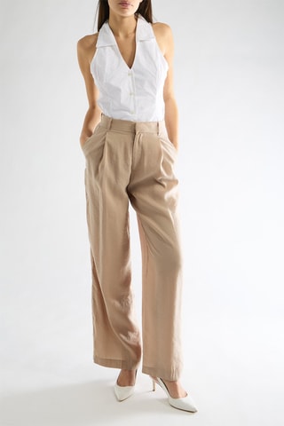 Pantalon taille haute - Beige