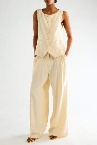 Pantalon taille haute - Ivoire
