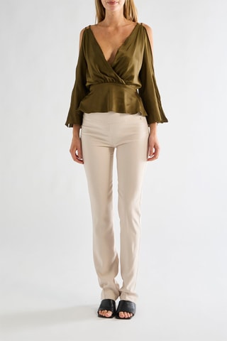 Pantalon taille haute - Beige