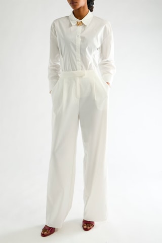 Pantalon taille haute - Blanc