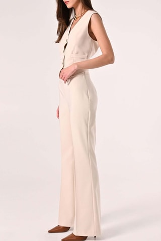Pantalon taille haute - Beige