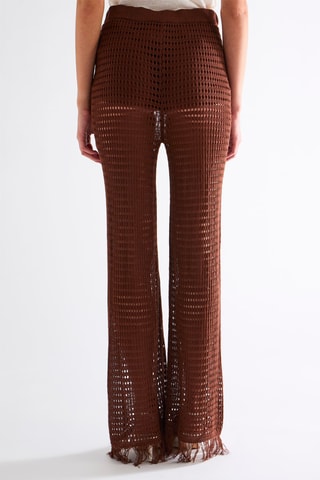 Pantalon taille haute - Marron