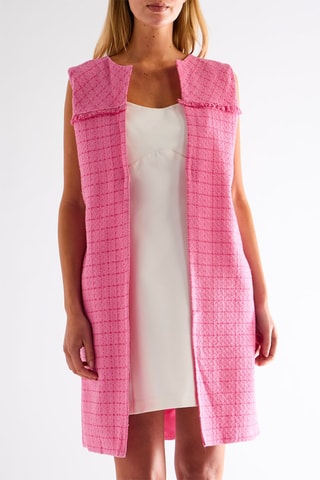 Veste longue sans manches - Fuchsia