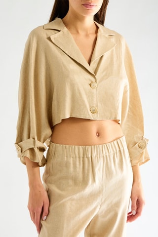 Veste courte en lin - Doré