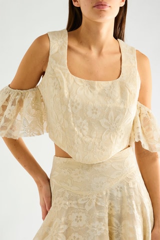 Crop top en dentelle - Ivoire