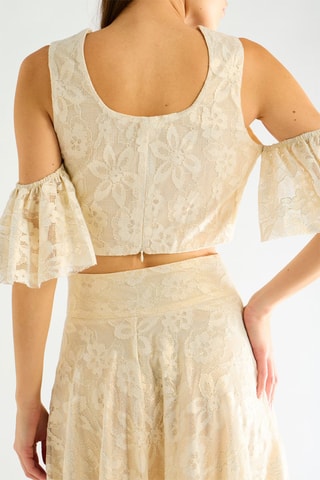 Crop top en dentelle - Ivoire