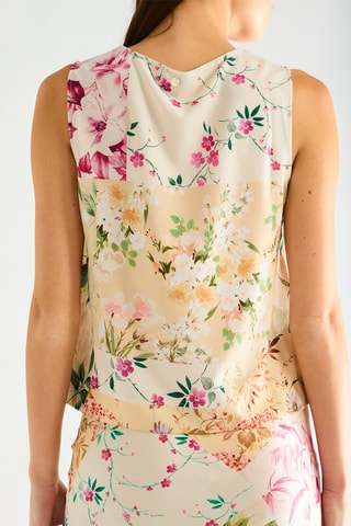 Top - Ecru et vert
