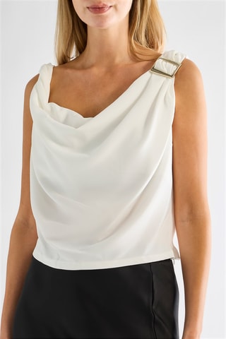 Top drapé - Blanc
