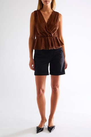 Top en dentelle - Marron