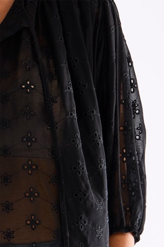 Top en broderie anglaise - Noir