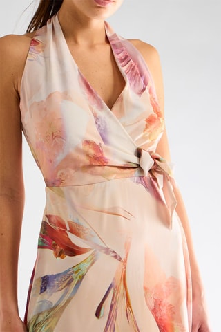 Robe longue - Rose et camel