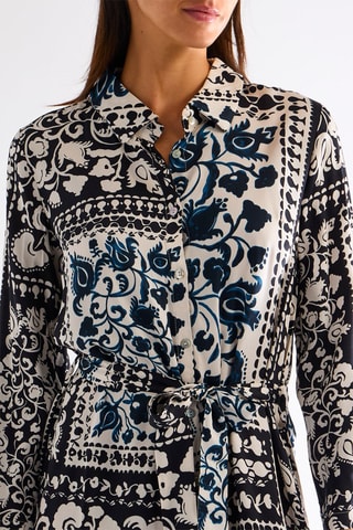Robe chemise - Noir et écru