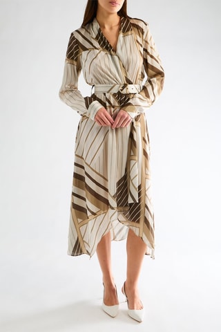 Robe portefeuille - Kaki et beige
